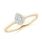 Prong-Set Pear Lab-Grown Diamond Ring with Halo