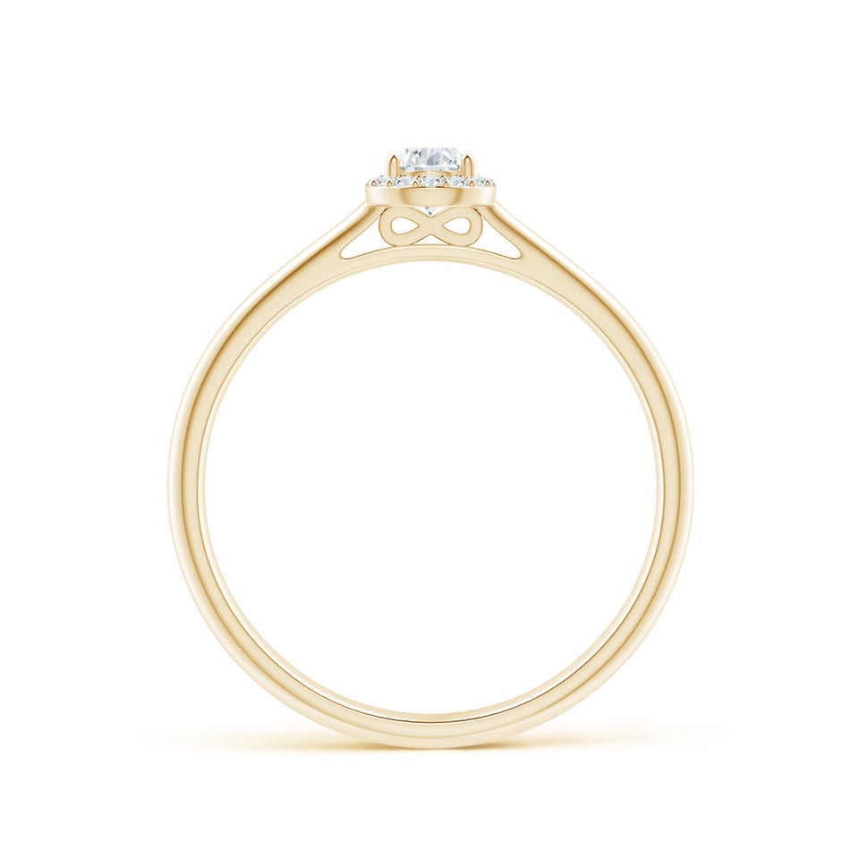 Prong-Set Pear Lab-Grown Diamond Ring with Halo
