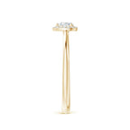 Prong-Set Pear Lab-Grown Diamond Ring with Halo