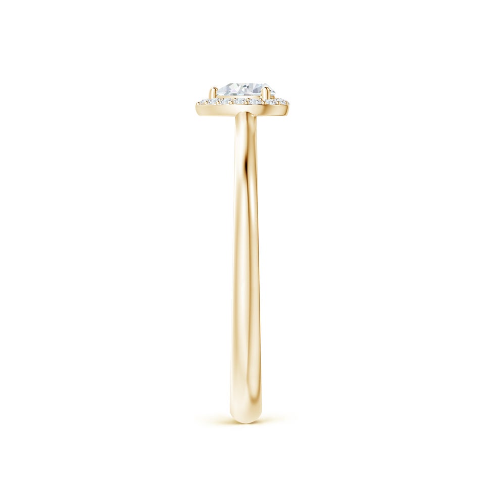 Prong-Set Pear Lab-Grown Diamond Ring with Halo