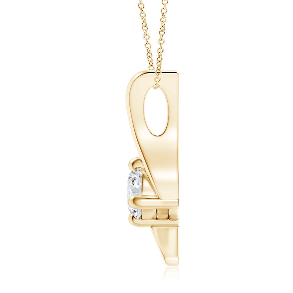 Lab-Grown Prong-Set Diamond Solitaire Bypass Pendant