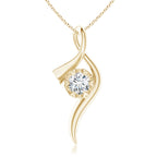 Lab-Grown Solitaire Diamond Ribbon Pendant