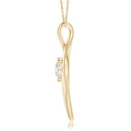 Lab-Grown Solitaire Diamond Ribbon Pendant