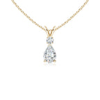 Prong-Set Lab-Grown Diamond Teardrop V-Bale Pendant
