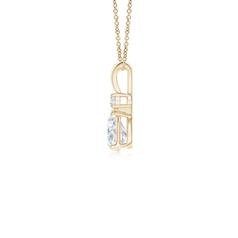 Prong-Set Lab-Grown Diamond Teardrop V-Bale Pendant