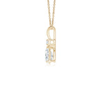 Prong-Set Lab-Grown Diamond Teardrop V-Bale Pendant