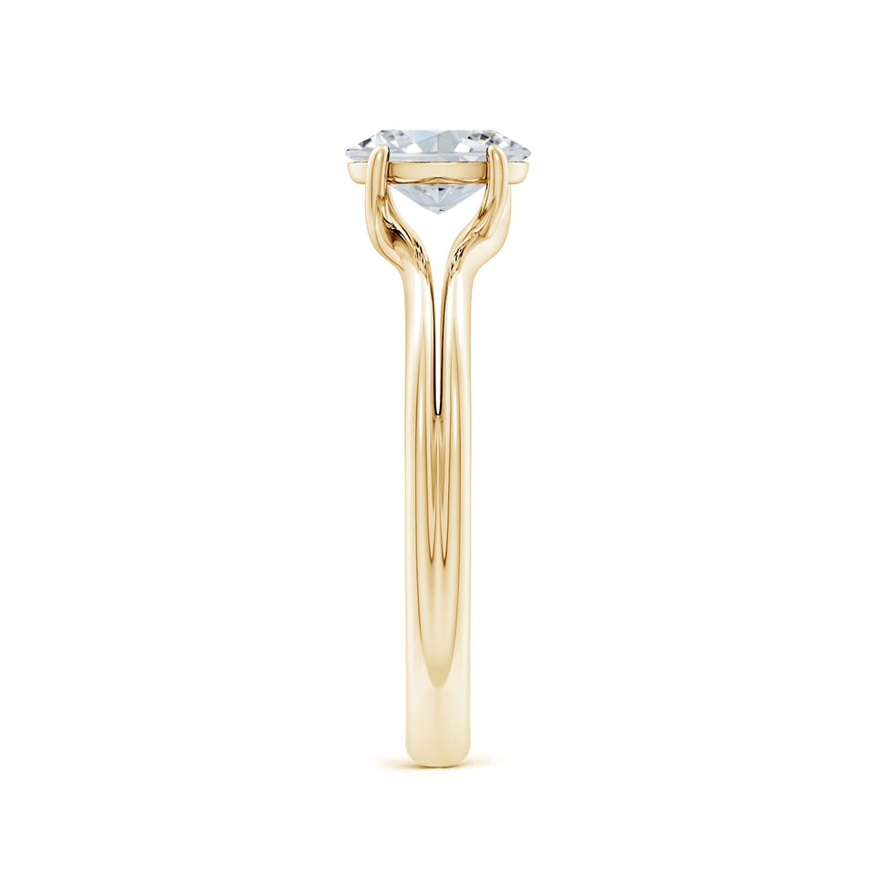 Lab-Grown Oval Diamond Double Shank Solitaire Engagement Ring
