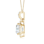 Lab-Grown Round Diamond Dangle Pendant with Halo