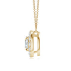 Lab-Grown Floating Oval Diamond Halo Pendant