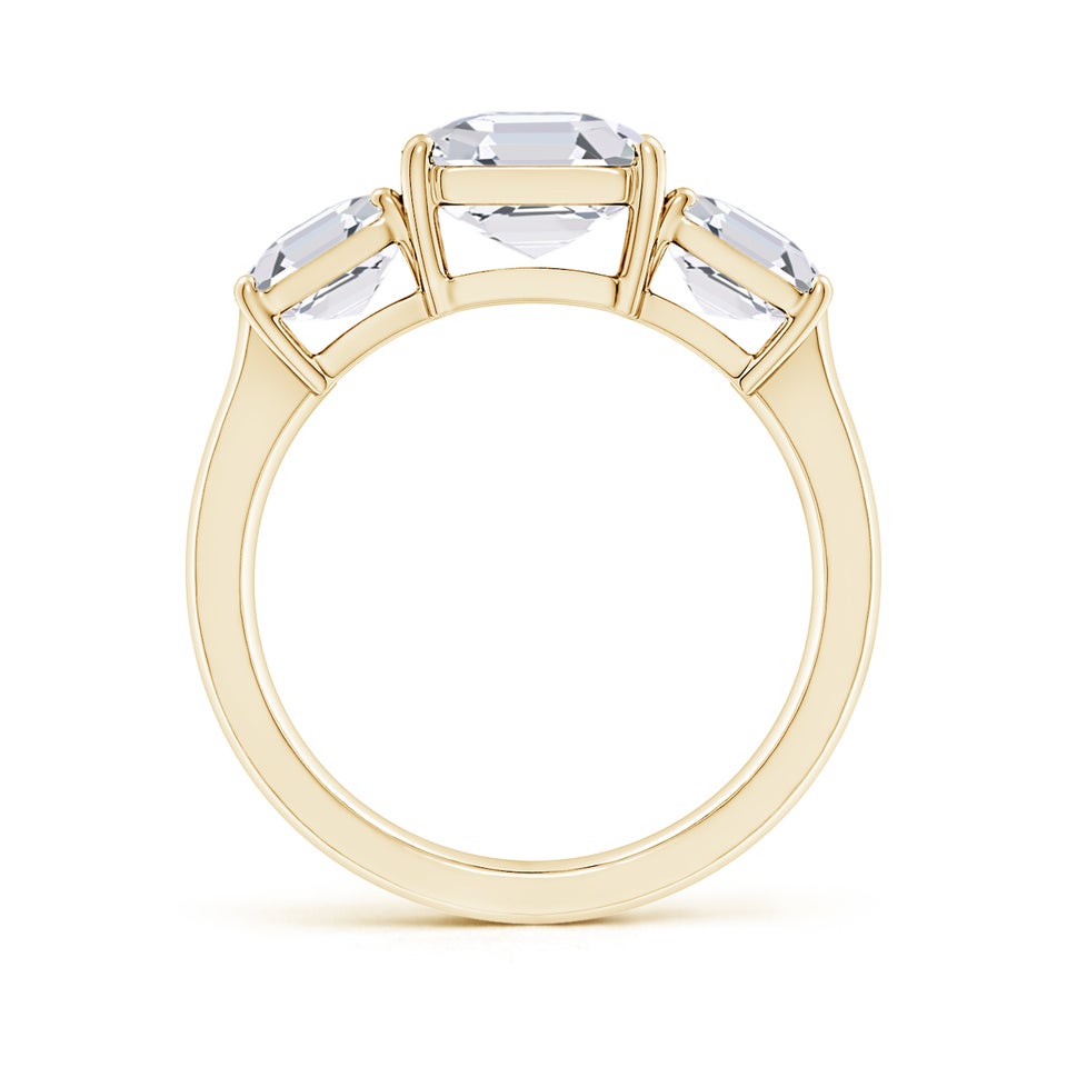 Lab-Grown Asscher-Cut Diamond Three Stone Classic Engagement Ring