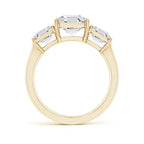 Lab-Grown Asscher-Cut Diamond Three Stone Classic Engagement Ring
