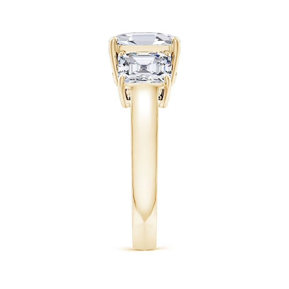Lab-Grown Asscher-Cut Diamond Three Stone Classic Engagement Ring