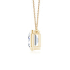Lab-Grown East-West Bezel-Set Emerald-Cut Diamond Pendant