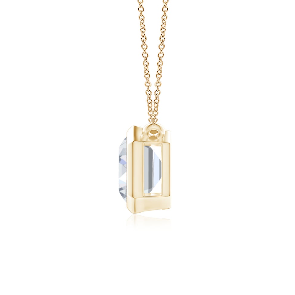 Lab-Grown East-West Bezel-Set Emerald-Cut Diamond Pendant