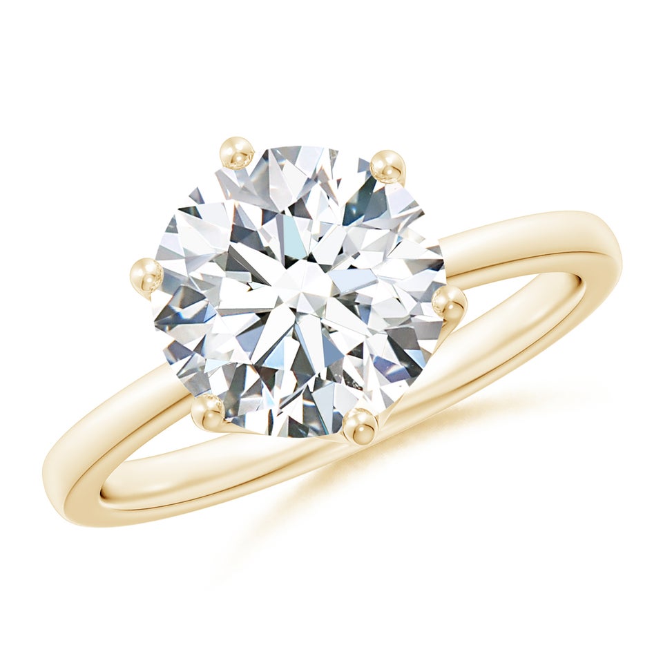 Six Prong-Set Round Lab-Grown Diamond Solitaire Classic Engagement Ring