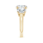 Lab-Grown Round Diamond Three Stone Classic Engagement Ring