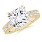 Lab-Grown Princess Cut Diamond Solitaire Ring With Milgrain Detailing