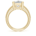 Lab-Grown Princess Cut Diamond Solitaire Ring With Milgrain Detailing