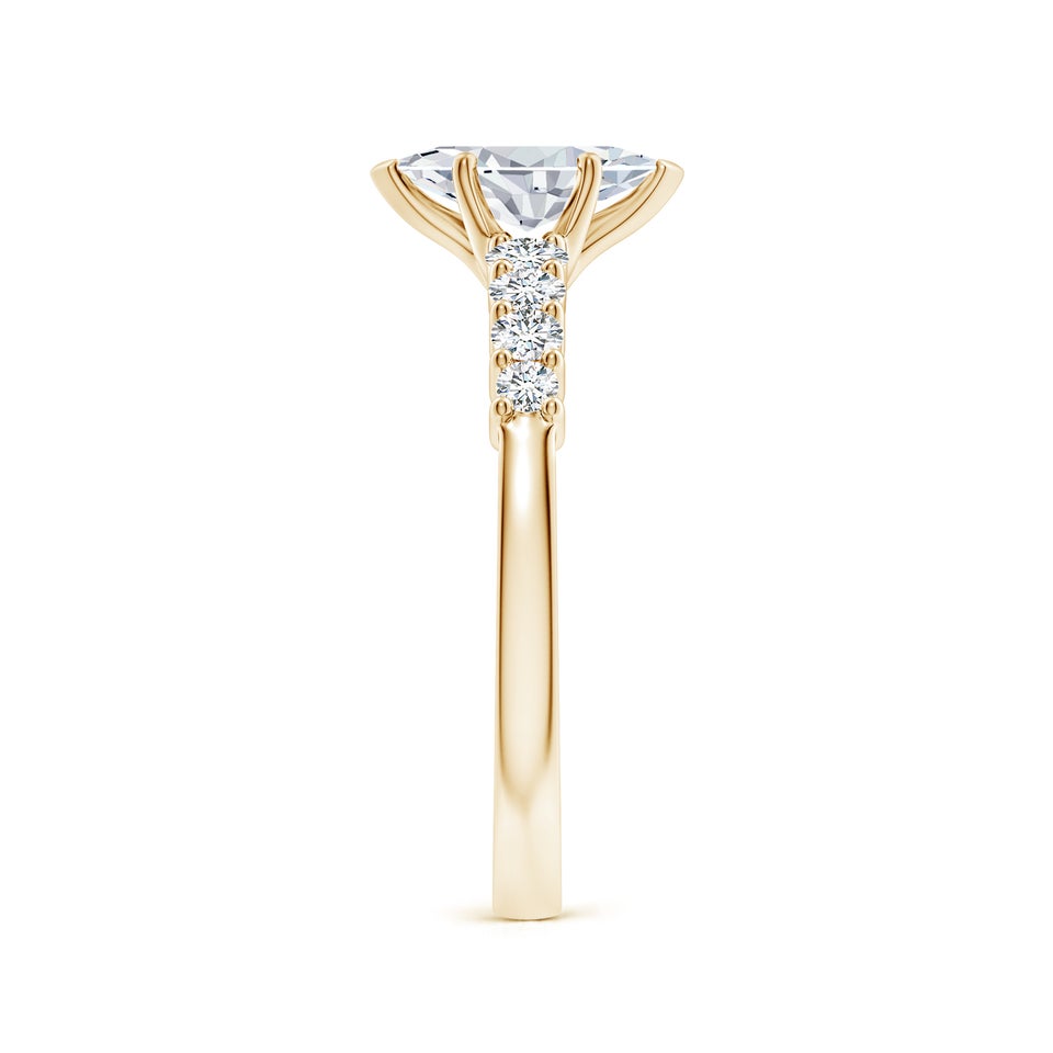 Lab-Grown Solitaire Marquise Diamond Graduated Engagement Ring
