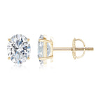 Lab-Grown Oval Diamond Solitaire Stud Earrings