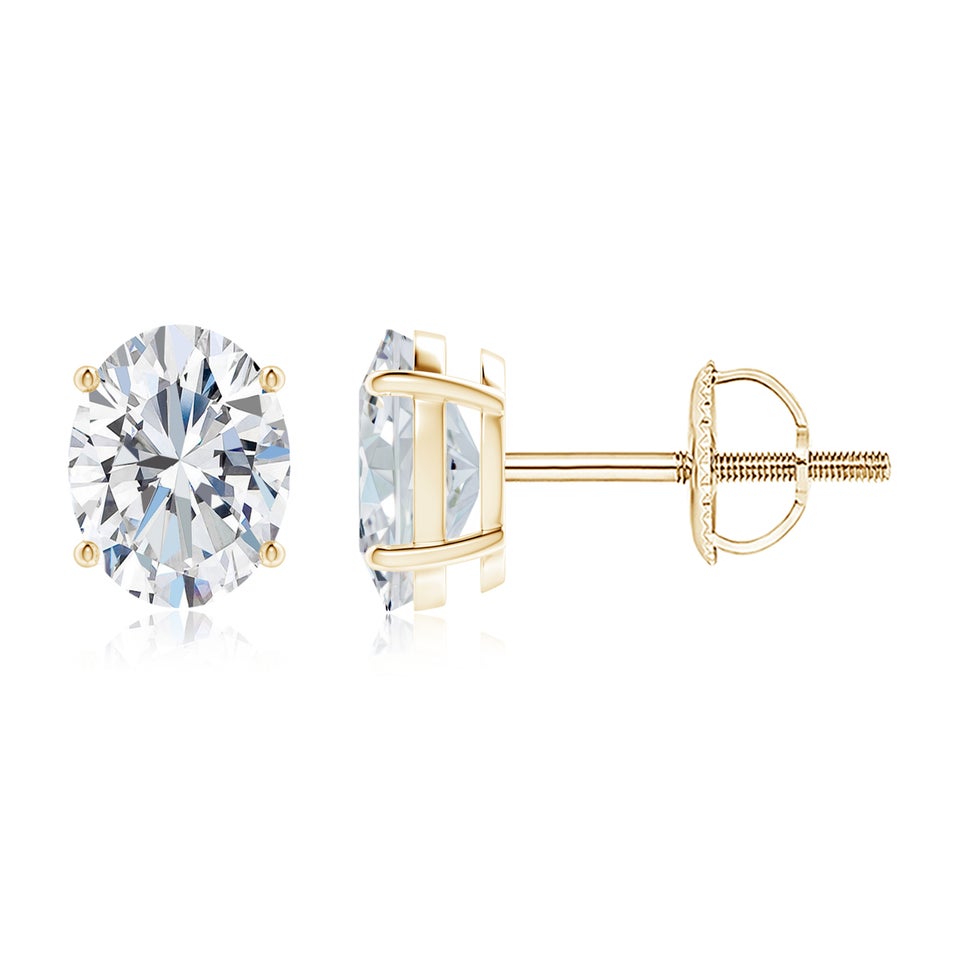 Lab-Grown Oval Diamond Solitaire Stud Earrings