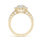 Lab-Grown Oval Diamond Floral Halo Engagement Ring