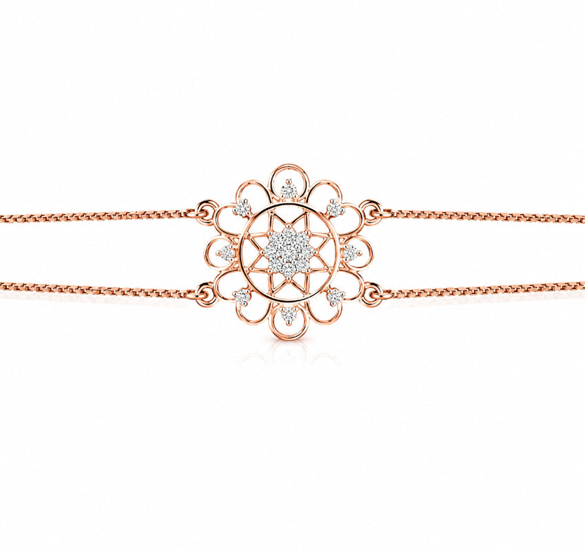 Rose Gold Diamond Floral Bracelet