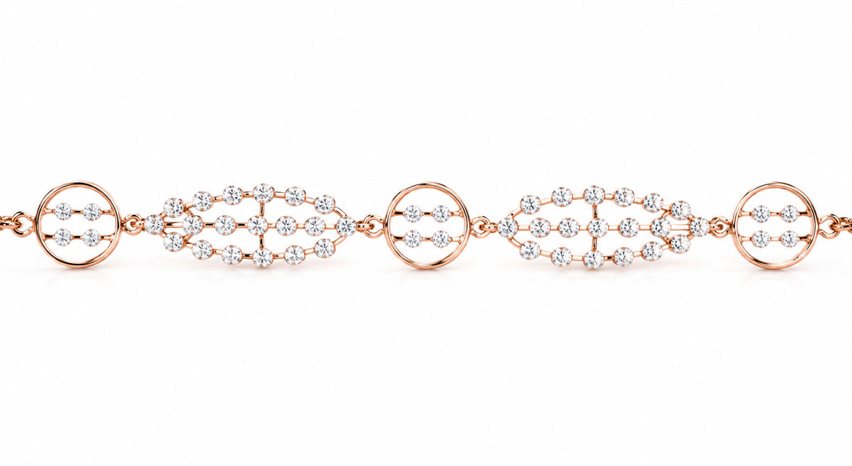 Rose Gold Diamond Geometric Bracelet