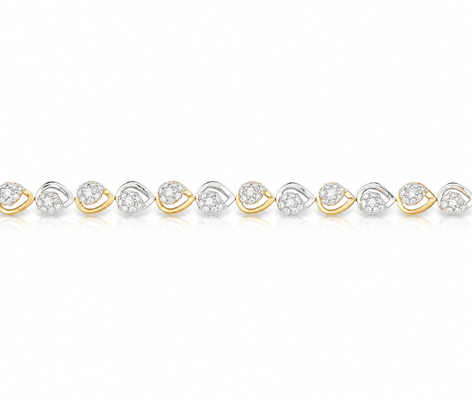 Two-Tone Diamond Leaf Bracelet