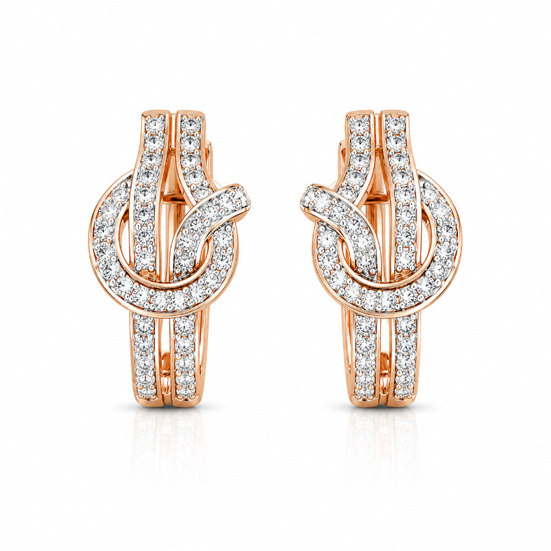 Rose Gold Diamond Knot Earrings