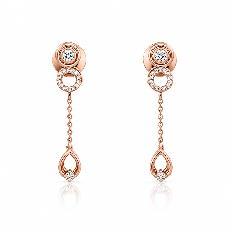 Rose Gold Diamond Teardrop Earrings