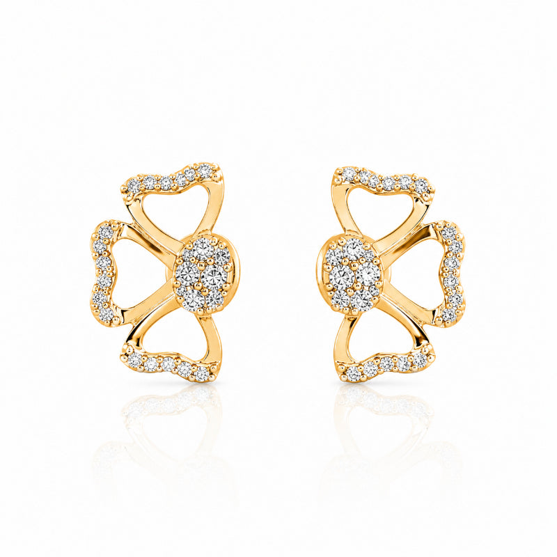 Golden Petal Diamond Earrings
