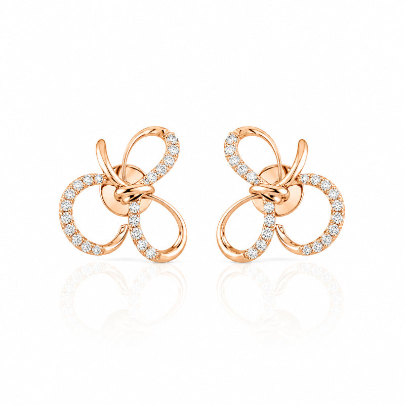 Rose Gold Diamond Loop Earrings