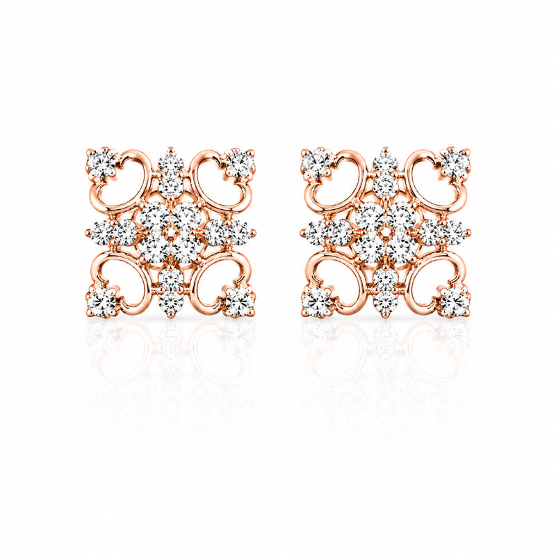 Rose Gold Diamond Harmony Earrings