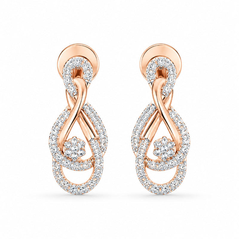 Twisted Diamond Infinity Drop Earrings