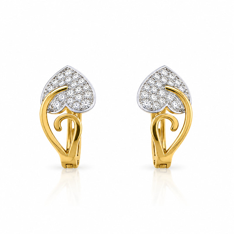 Diamond Heart Embrace Earrings