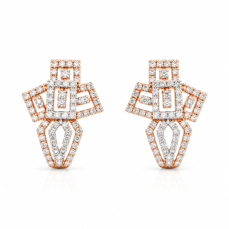 Geometric Diamond Statement Earrings