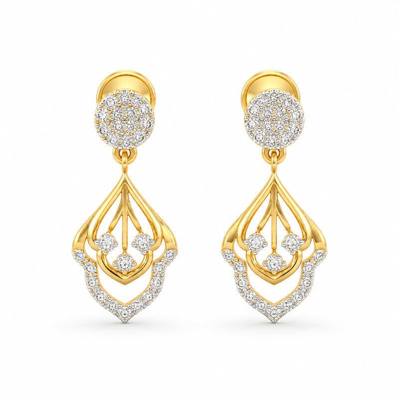 Diamond Openwork Drop Earrings
