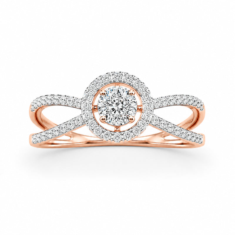 Rose Gold Infinity Halo Diamond Ring