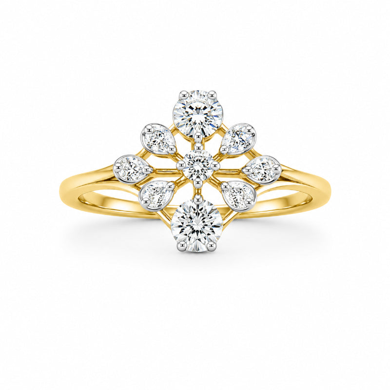 Diamond Petal Harmony Ring