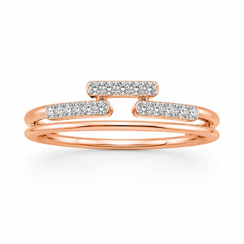Rose Gold Diamond Trio Bar Ring