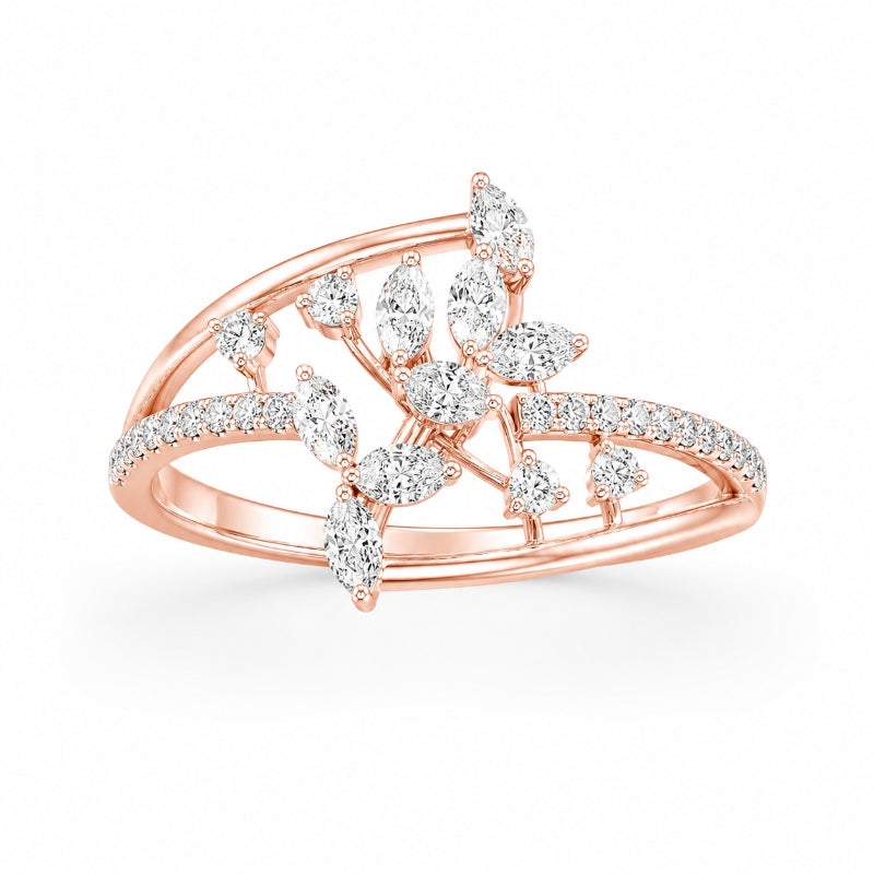Rose Gold Diamond Vine Ring