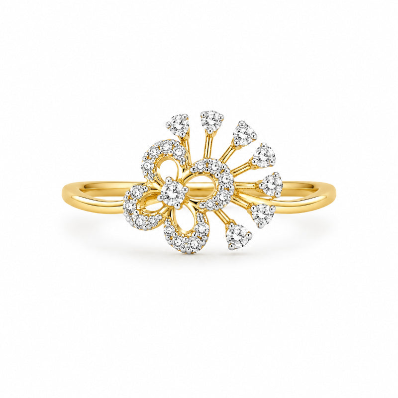 Diamond Floral Burst Ring