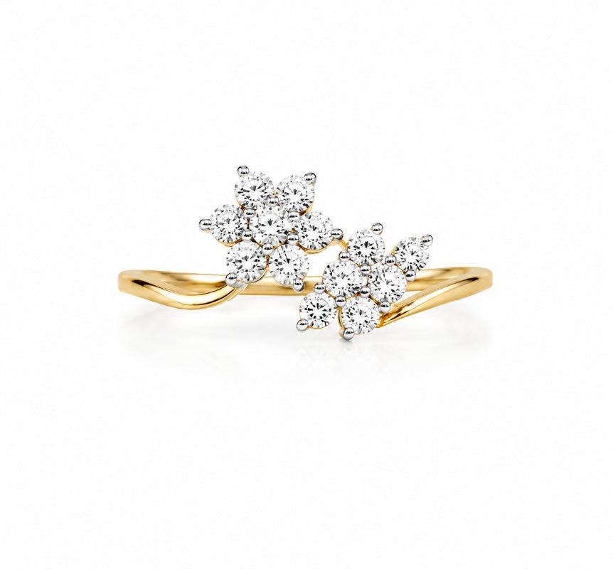 Diamond Twin Blossom Ring