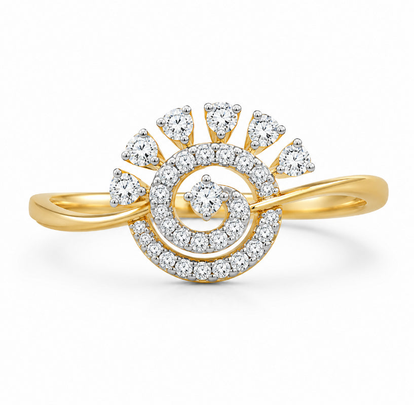 Diamond Spiral Radiance Ring