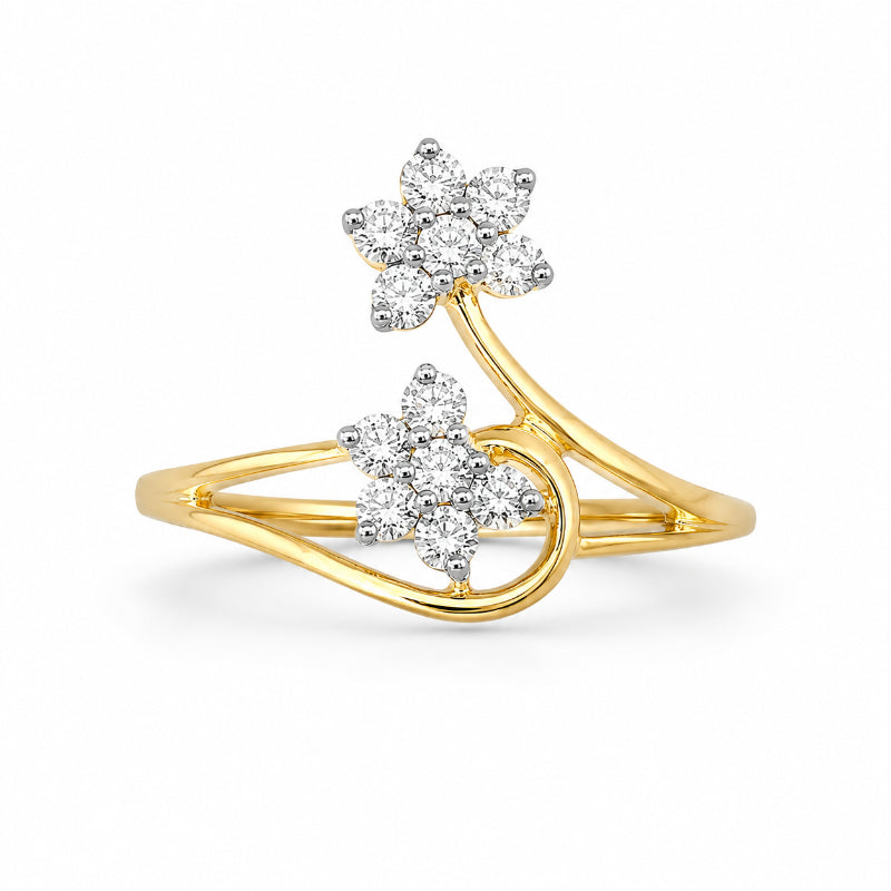 Diamond Twin Blossom Ring
