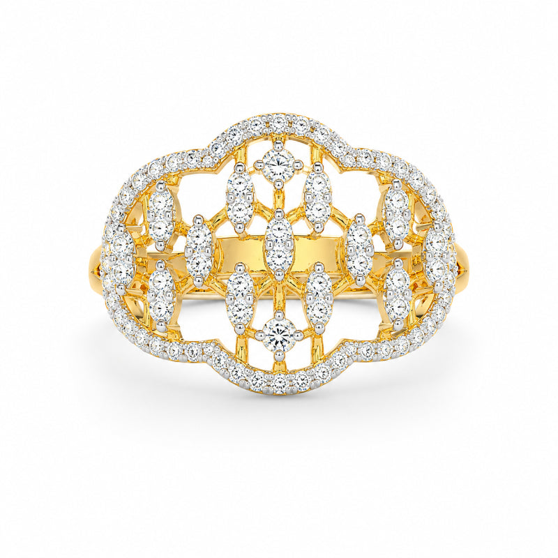 Regal Lattice Diamond Ring
