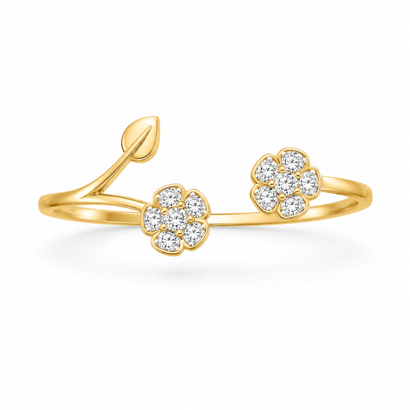 Diamond Blossom Vine Ring