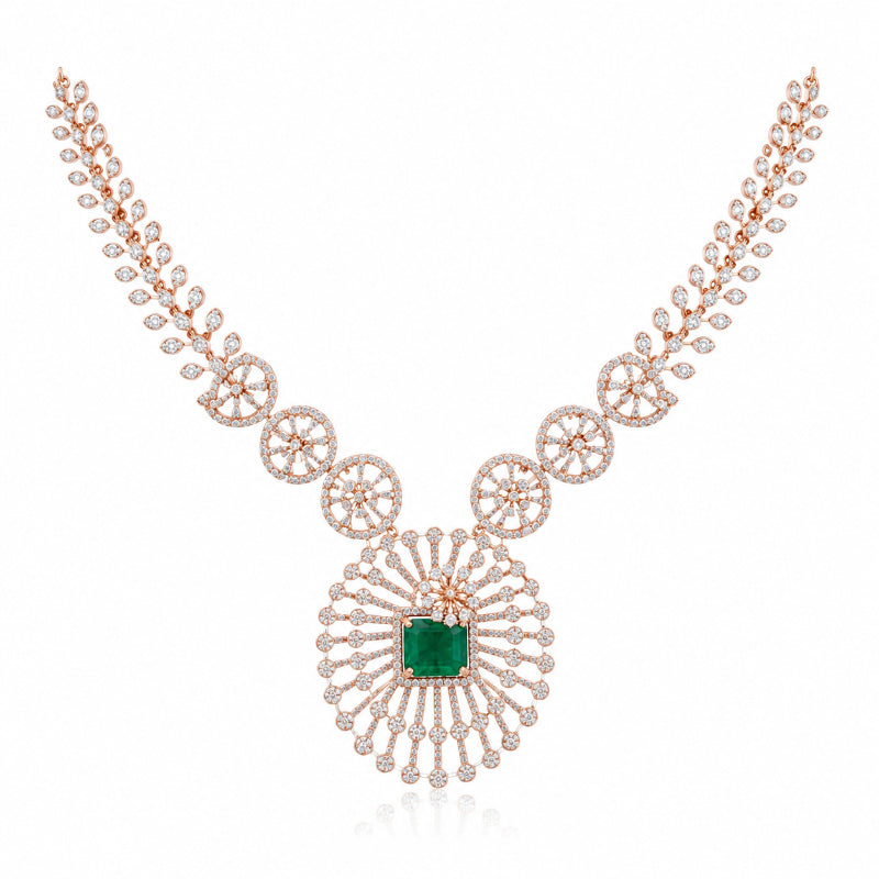 Emerald Radiance Diamond Necklace