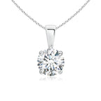 Classic Solitaire Prong-Set Round Lab-Grown Diamond Pendant
